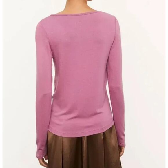 Vince Scoop Neck Top Long Sleeve Jersey Tee Purple/Pink Size XXXL NWT - Picture 6 of 6